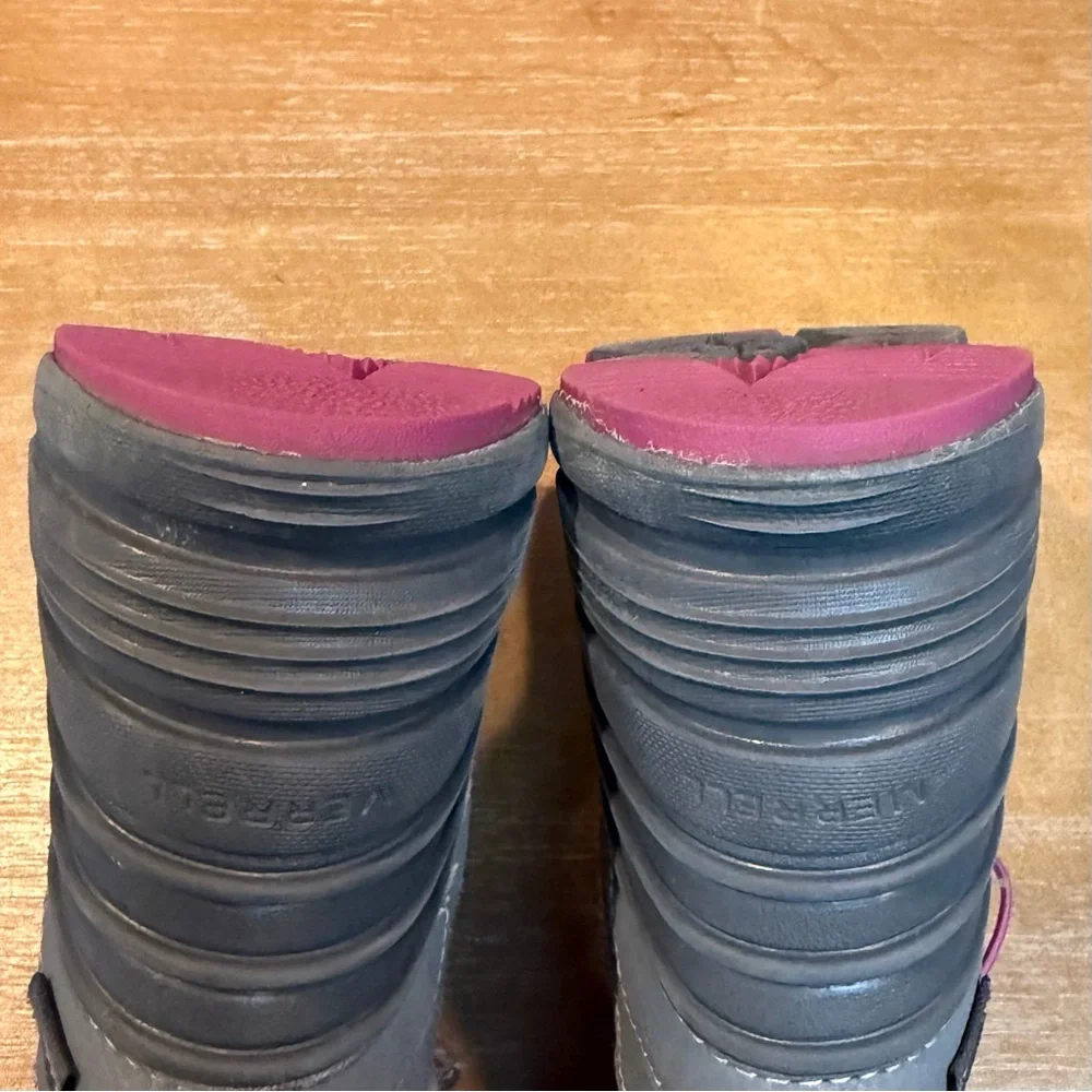 Merrell Kids‎ Quest Lite 3.0 Jr Waterproof Winter Snow Boots Gray/Pink Sz 2